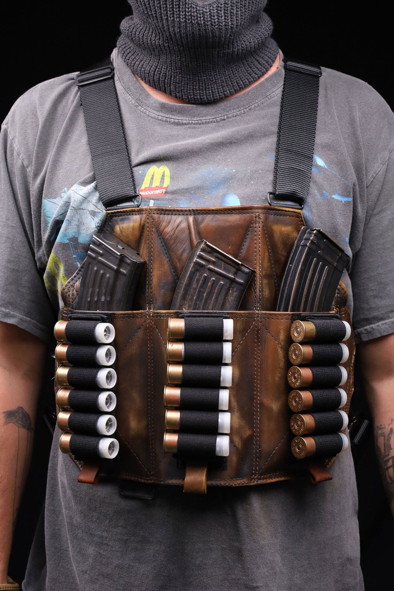 3 Cell Leather Shotgun | AK Chestrig 