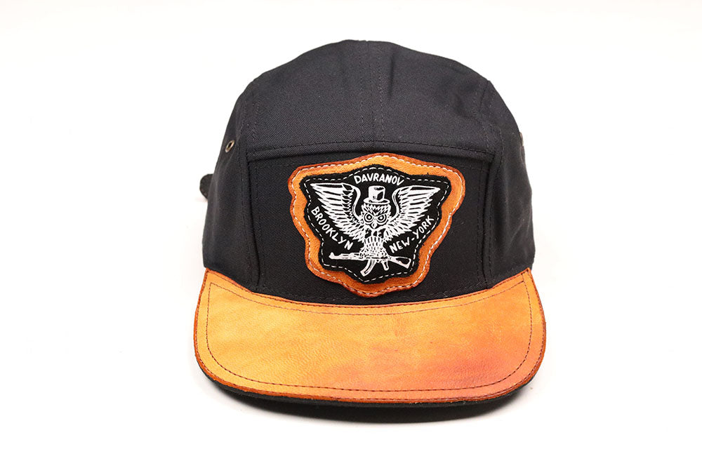 Hat with Distressed Leather Brim – Davranov