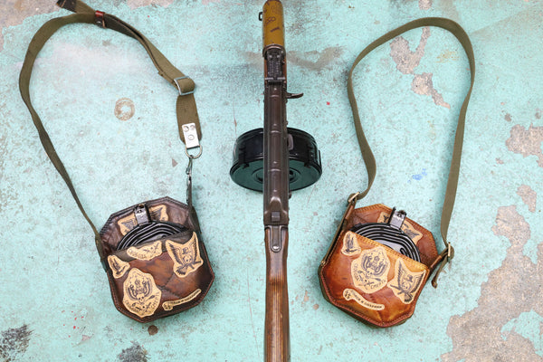 Leather Drum Mag Carriers "Tattoo" Edition