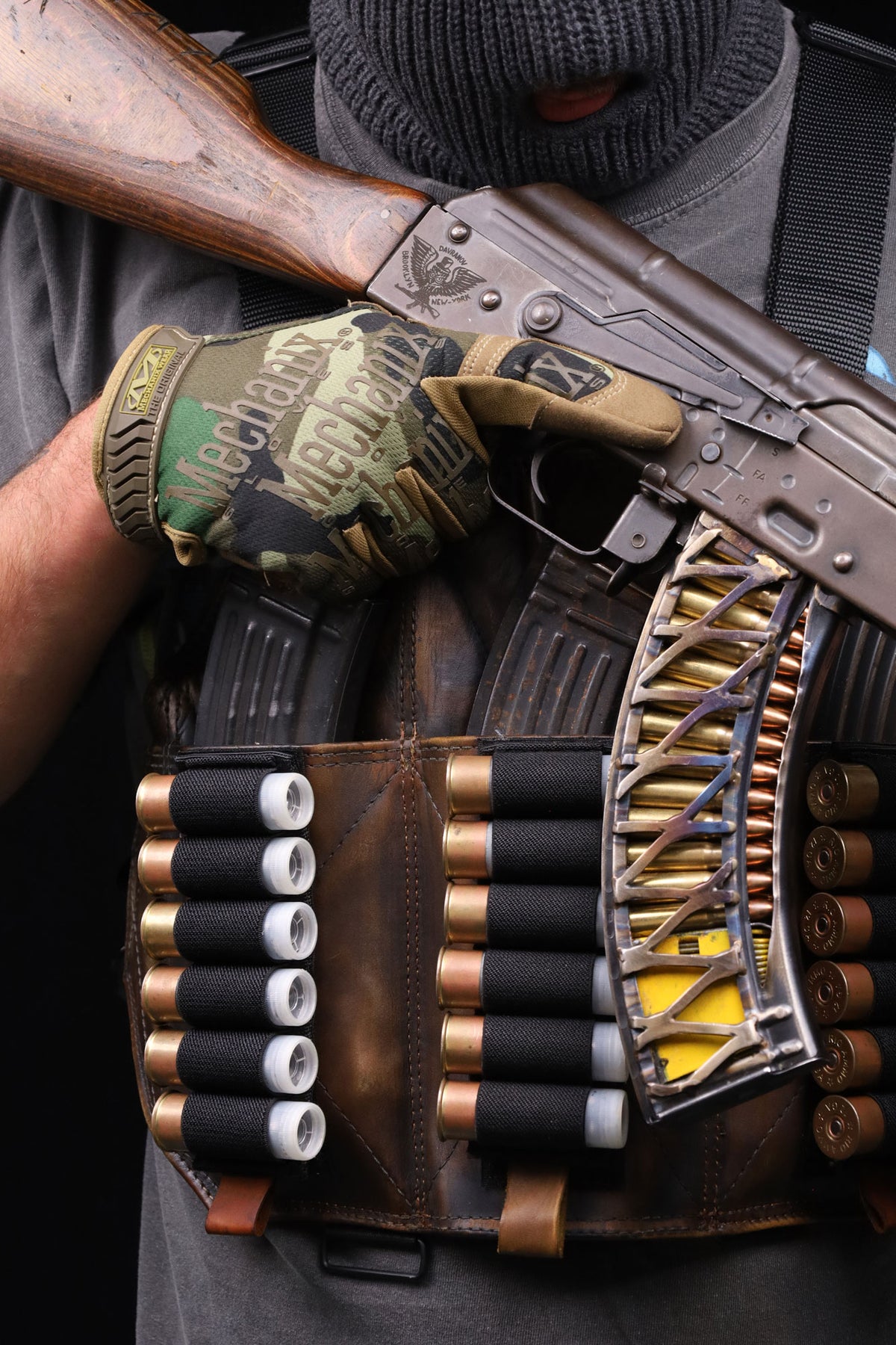3 Cell Leather Shotgun | AK Chestrig 