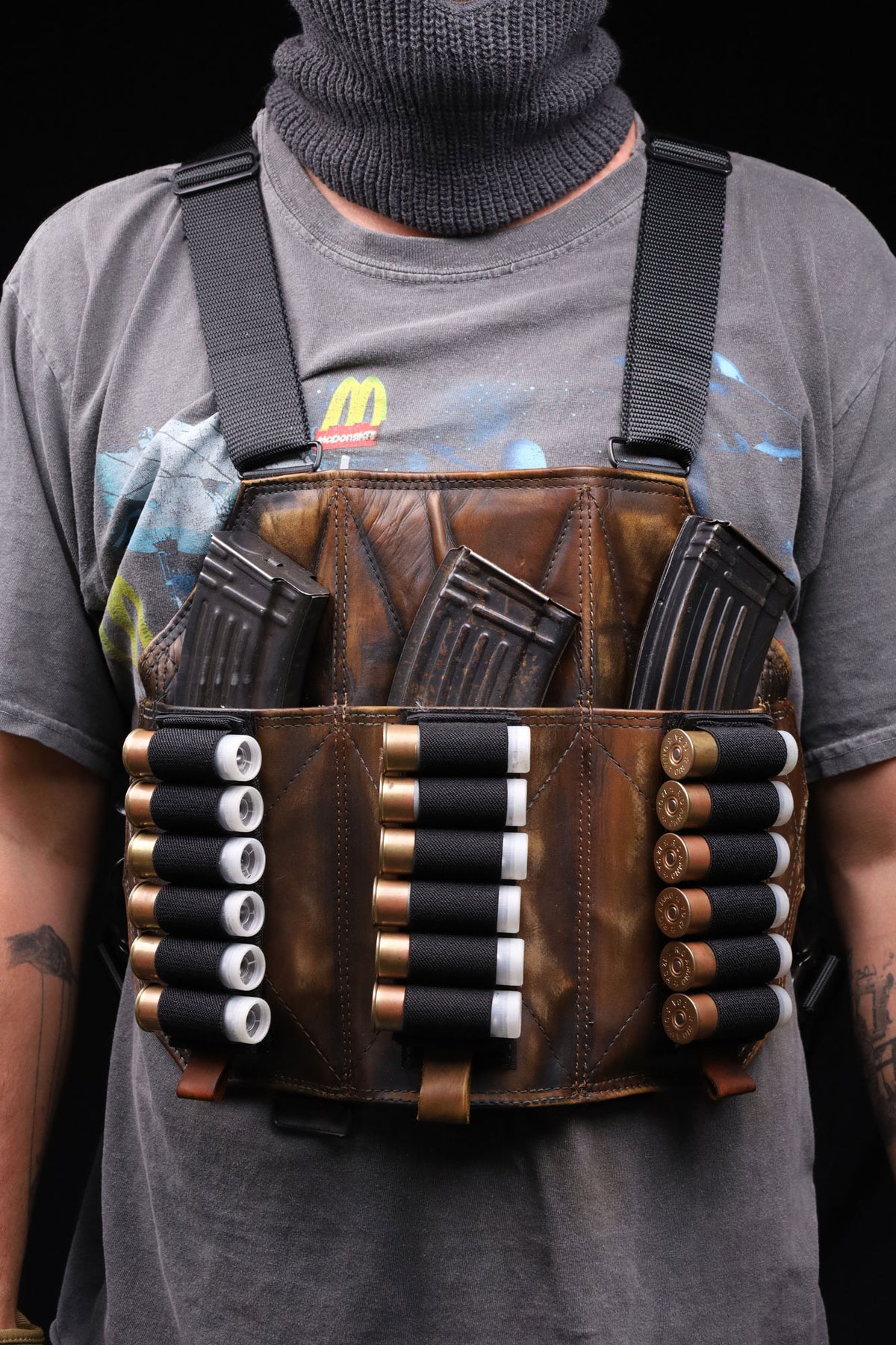 極希少 アルゼンチンメロハー GUNNER/ALL ACCESS 3 Cell Leather Shotgun | AK Chestrig 