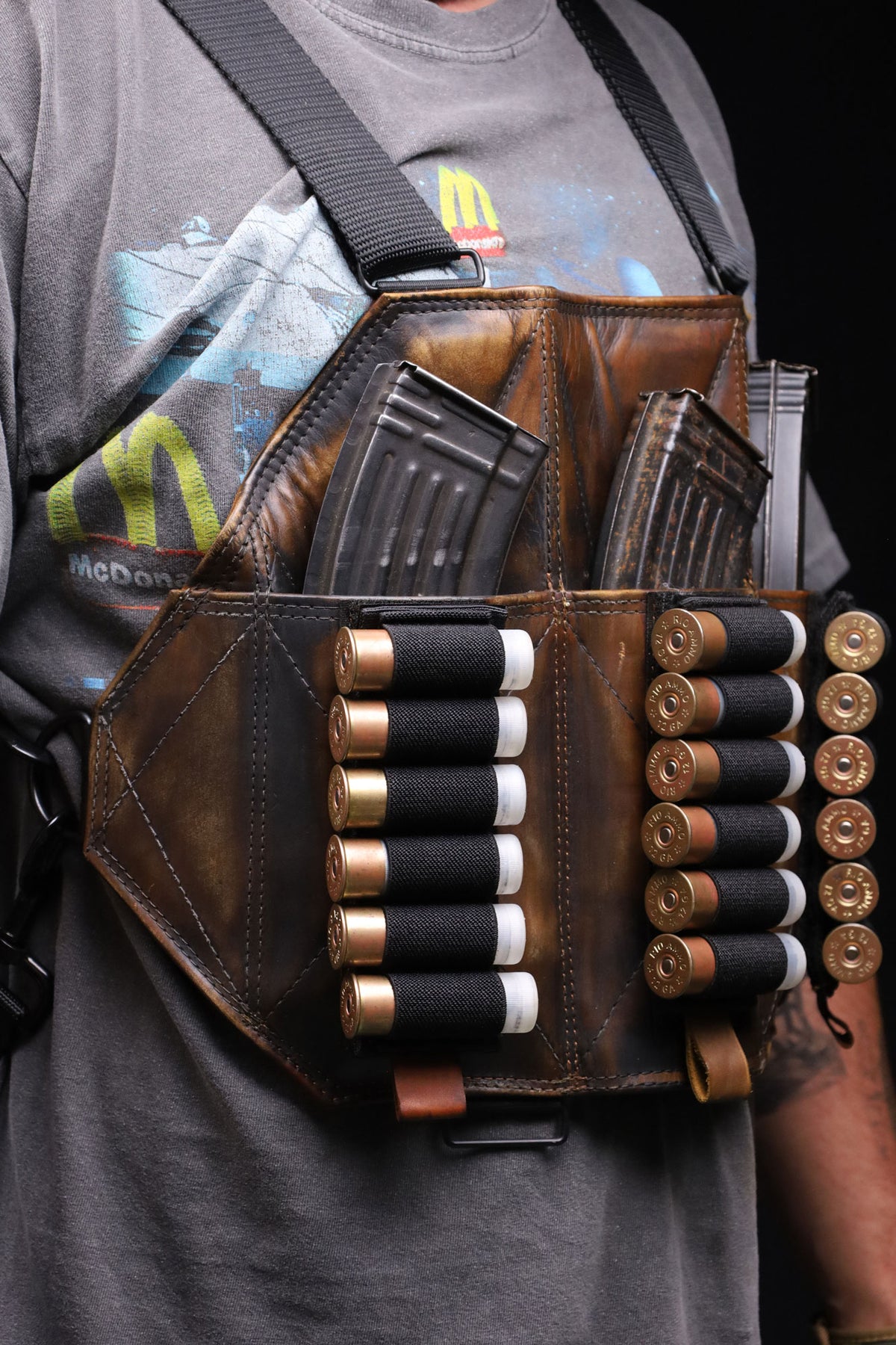 3 Cell Leather Shotgun | AK Chestrig 