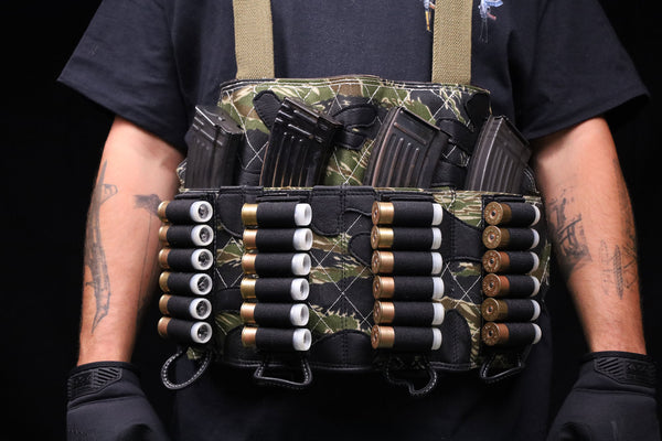 4 Cell x Shotgun Chestrig "Leather Tigerstripe"