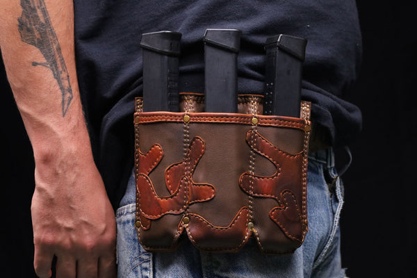 3 Cell SMG Belt Attachment "Camo Leather"