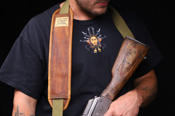 AK-47 Sling with Leather & Shearling