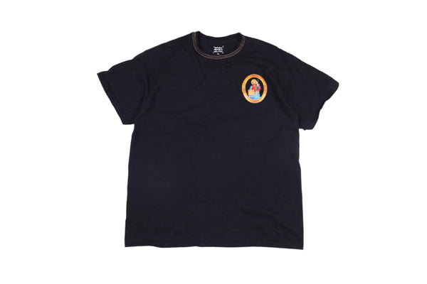 T-Shirt with Leather Trim "Ak Jesus"