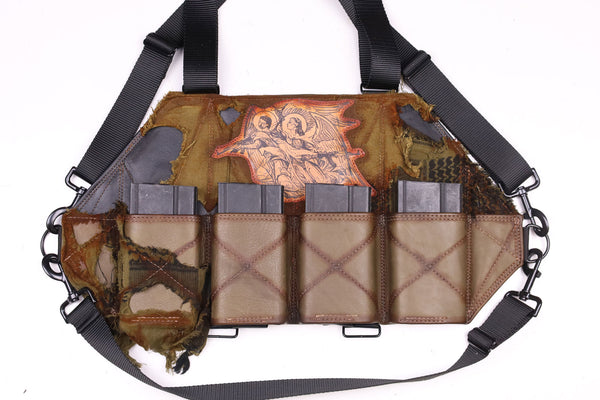 4 Cell Leather Battle Rifle Chestrig "Distressed"
