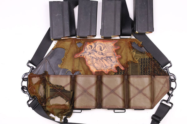 4 Cell Leather Battle Rifle Chestrig "Distressed"