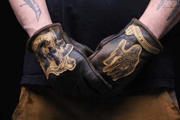 Leather Gloves "Ak Jesus"